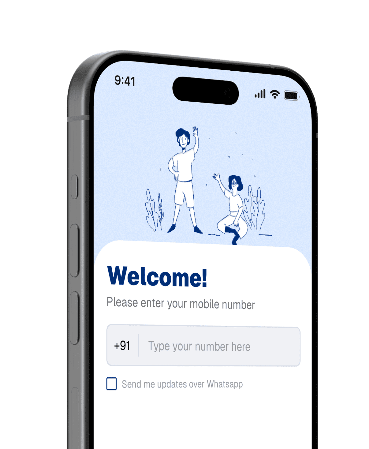 Pocketly app sign up screen